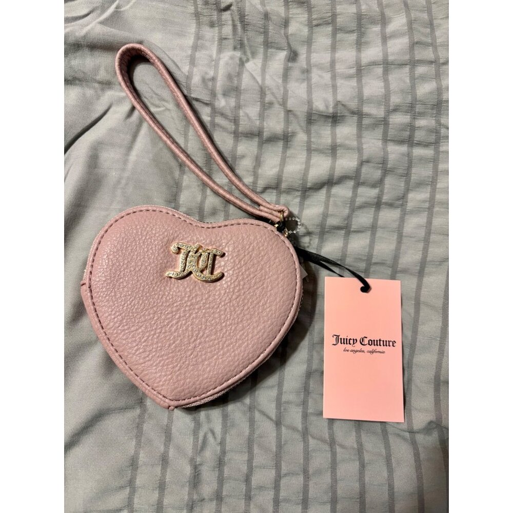 Juicy Couture Jeweled Light Pink Heart Shape Wallet Wristlet - NWT